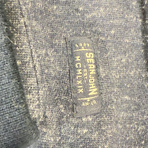 Sean John Fleece Shacket Snaps Jacket Men XXXL (3XL) Heathered Blue Grey Pockets - Picture 3 of 16